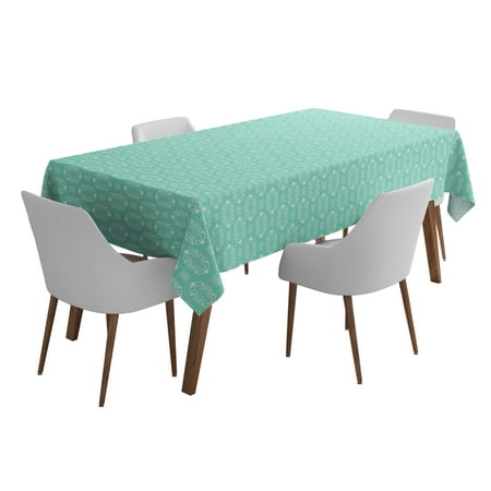 

Vargottam Indoor/OutdoorTablecloth58x120 InchRectangleTablecloth Waterproof PatioTableCloths- Spring/SummerTableCovers for Backyard RectangularTable/BBQs/Picnic -Aquamarine Green