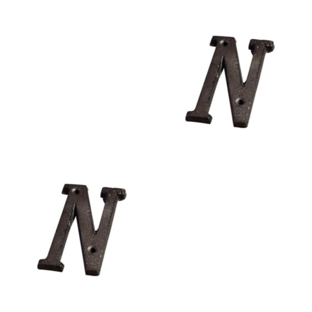 Cateissary Letras de Metal impecables negras, letrero para casa, placa para puerta fácil de instalar, letras de Metal, números de casa B17--N 2Conjunto