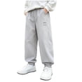 thumbnail image 2 of Bixock Sweatpants for Boys High Waist Light Weight Pants with Side Pockets Kids Solid Color Quickly Dry Loose Casual Trousers Comfortable Workout Activewear Boys Clothings Size 9-10Years, 2 of 6