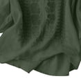 thumbnail image 4 of Endives Women's Embroidered Tops Solid Color Pleated Cotton Linen Shirts Blouse Spring Summer, 4 of 6