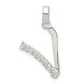thumbnail image 3 of 925 Sterling Silver Cubic Zirconia Initial V Shaped Pendant, 3 of 3