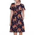 thumbnail image 1 of Balery Leopard Print Vestidos sueltos de manga corta para mujer, vestidos de verano 2025, vestidos casuales de corte A con vuelo., 1 of 6