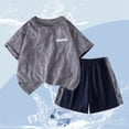 thumbnail image 4 of WhouRiu Boys Summer Athletic Outfits Short Sleeve Tees And Shorts Sets Kids Sports Clothes, 4 of 4