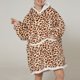 thumbnail image 4 of Oversized Blanket Hoodie, Keep Warm Flannel Loose Blanket Hoodie Large Pockets Machine Wash  For Women For Camping ANGGREK Estampado Leopardo Talla Media para Adultos, 4 of 6