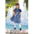 thumbnail image 3 of KIDSCOOL SPACE Girls Denim Skirts,Little Big Girls Soft Stretchy Jeans Overall Dress,Blue,5-6 Years, 3 of 9