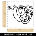 thumbnail image 2 of Mother and Baby Sloth Self-Inking Rubber Stamp Ink Stamper - Yellow Ink - Small 1 Inch, 2 of 7