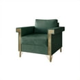 thumbnail image 2 of Castle Place Comtemporary Glam Velvet Upholstered Armchair, Carribean Green, 2 of 7