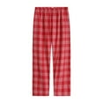 thumbnail image 2 of Axiiglly Plaid Pants for Women Cotton Elastic Waist Pajama Bottoms Casual Comfy Loose Sleepwear Fall Pajamas Full Length Pants with Pockets, 2 of 3