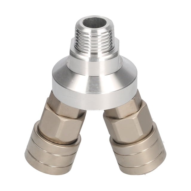 Yeacher Multi Pass Quick Coupler 1/2-inch External Thread Self-locking Carbon Steel Quick Connector Air Tool Fittings (2 Way)