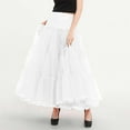 thumbnail image 2 of QATAINLAV Women's Ankle Length Petticoats Bridal Wedding A Line Flowy Crinoline Underskirt Tulle Tutu Lace Maxi Skirts Beige L, 2 of 10