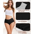 thumbnail image 5 of Gingprous Womens Cotton Underwear High Waist Full Coverage Briefs Soft Breathable Postpartum Panties Stretch Underpants 5 Pack, 5 of 8
