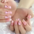 thumbnail image 2 of 24pcs French Fake Nails Pink French Fake Nail Tips Kit Full Cover Artificial Fingernails Kit 12 Sizes Short by TWSOUL, 2 of 9