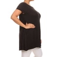 thumbnail image 3 of MOA COLLECTION Women's Plus Size Casual Short Sleeve Loose Solid Tunic Top, 3 of 6