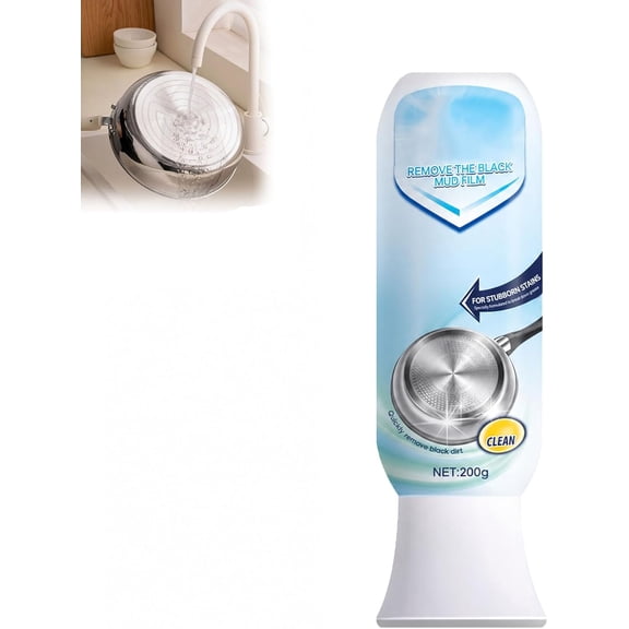 Pan Cleaner Heavy Duty, Remove Black Stain Remover for Pots & Pans, All Purpose Pot Bottom Cleaner for Cookware, Heavy Duty Oil Stain Remover（1 PCS）