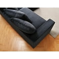 thumbnail image 5 of 102.4'' Oversized L Shaped Sectional Sofa with Chaise, 4 Seater Luxury Corduroy Fabric Cloud Couch, Soft Furry Deep Seat  Sofa with Pillows & Wide Arm, Left Facing, Black, 5 of 8
