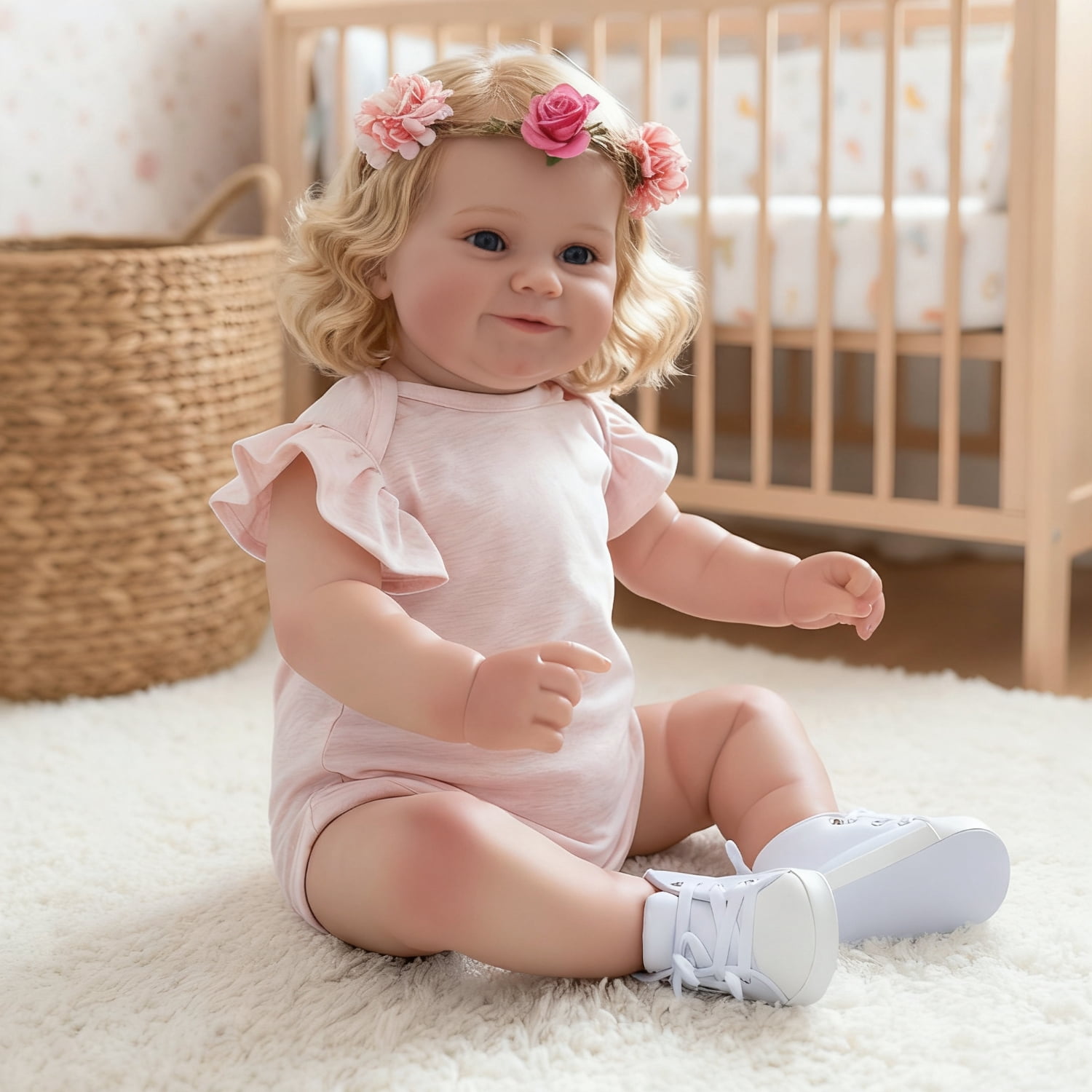 iCradle Adorable Lifelike Reborn Baby Dolls 19 inches 48 cm Realistic Lovely Newborn Baby Dolls Real Life Cloth Body Doll Gift for Kids Age 3+