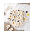thumbnail image 2 of Qiylii Baby Boy Dinosaur Romper, Long Sleeve Crew Neck Rainbow Print Bodysuit, 2 of 9