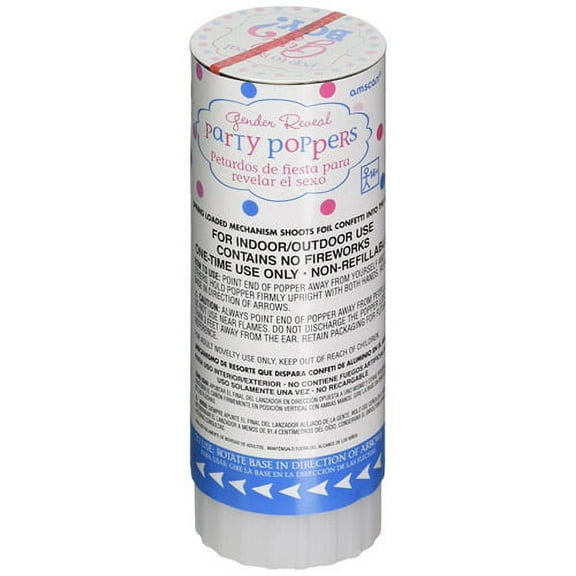 Confetti Poppers Girl Multicolor 12 per pack, Paper