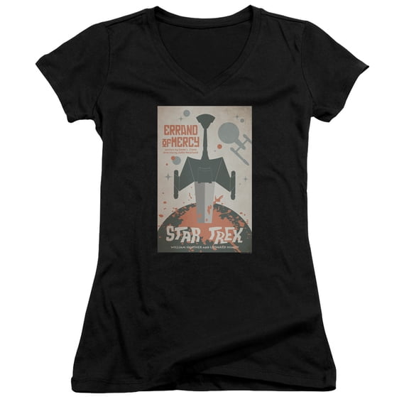 Star Trek Tos Episode 26 Junior Women's V-Neck T-Shirt Black