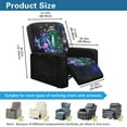 thumbnail image 6 of SCRAWLGOD Recliner Chair Covers Lazyboy Recliner Covers Stretch Couch Cover Slipcovers 4 Piece Furniture Protector with Elastic Bottom for Pets, Glowing Mushroom Butterfly Spot Black, 6 of 7