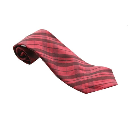 Calvin Klein Burgundy Cerise Story Plaid Tie OS