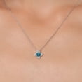 thumbnail image 3 of Gem Stone King 10K White Gold London Blue Topaz and White Lab Grown Diamond Pendant Necklace for Women | 0.41 Cttw | Gemstone November Birthstone | Round 4MM | With 18 inch Chain, 3 of 6