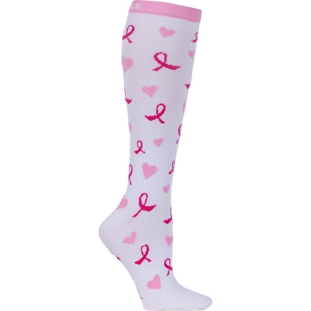 Cherokee Printsupport Women 8-12 mmHg Support Socks  Regular  Heartfelt Ribbons