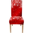 thumbnail image 6 of Christmas Dining Room Chair Covers Slip Covers for Chairs Red Christmas Falling Snowflakes Spandex Stretch Washable Chair Protectors Kitchen Chair Covers Set of 4 Chair Covers for Party, 6 of 6