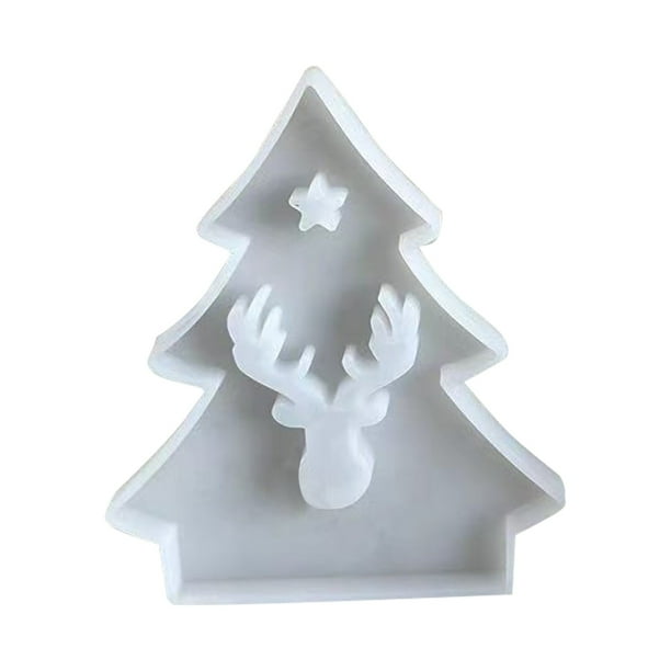 Portavelas navideño de silicona. Puedes pintarlo con resina, polvo de mica, purpurina, lentejuelas o cualquier cosa que te guste para crear una manualidad única.