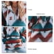 thumbnail image 5 of Sudadera con capucha y cuello en V de moda para mujer con bolsillos y manga larga con cordón ajustable, color rojo M, 5 of 6