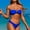A_ Blue, variant on Women's 2 Piece Bandeau Swimsuit Ruched Strapless Bandeau High Cut Bikini Set Bathing Suit Metallic Ruched Tie Comfy Strapless Bra and High Cut Brief Swimsuits Pink S