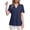 Blue, variant on Women's Dressy Casual Shirts Short Sleeve V Neck Work Blouse Business Casual Summer Chiffon Tops Blue XXL