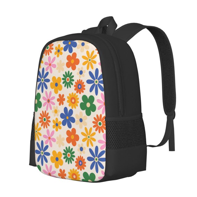 Balery Groovy Daisy Flowers Mochila para hombre y mujer - Tela Oxford 600D resistente - Gran capacidad, resistente al agua, ideal para la escuela, viajes y senderismo