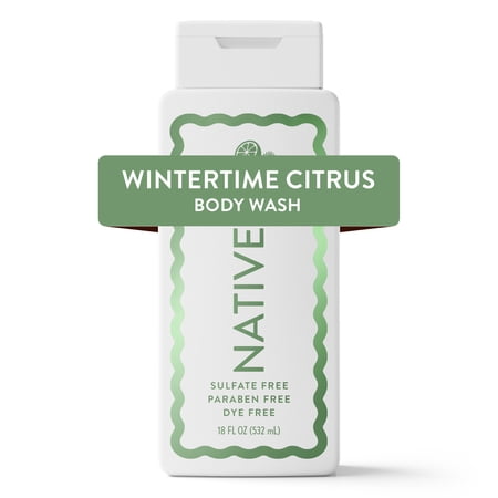 Native, Sulfate Free 24-Hour Refreshing Body Wash, Wintertime Citrus, 18 fl oz, Holiday Body Wash