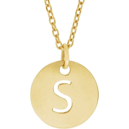 925 Sterling Silver 18k Yellow Gold Plated Letter Name Personalized Monogram Initial S 10mm 16-18 Inch Polished Initial