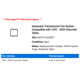 thumbnail image 2 of Automatic Transmission Pan Gasket - Compatible with 1995 - 2009 Chevy Tahoe 1996 1997 1998 1999 2000 2001 2002 2003 2004 2005 2006 2007 2008, 2 of 2