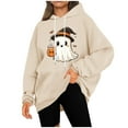 thumbnail image 6 of Kilaqueen Spooky Pumpkin Pattern Halloween Sweatshirts for Women Fashion Oversized Hoodie with Pocket Long Sleeve Fall Sweatshirts Loose Fitness Pullover Tops, 6 of 6