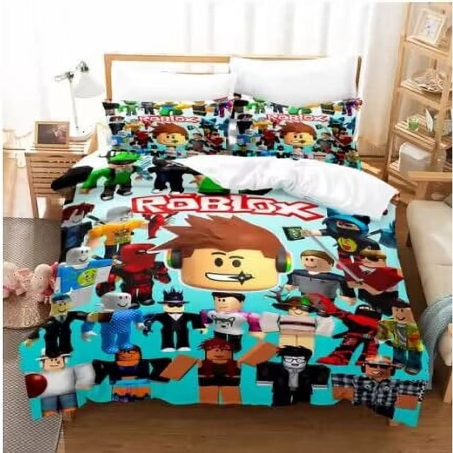 siniker Bedding Set Kids Quilt Cover 3D Cartoon Playing Bed Cover Set with Pillowcase and Zipper Closure