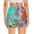 thumbnail image 4 of Uemuo Cartoon Map Of Europe Pattern Women's Athletic Shorts High Waisted Running Shorts with Liner Pockets Gym Elastic Workout Shorts-Small, 4 of 9