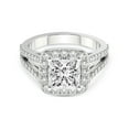 thumbnail image 3 of 3 Carat IGI Certified Princess Shape Lab Grown Diamond Engagement Ring | 14K White Gold | Rosalind Split Shank Halo Lab Diamond Ring | FG-VS1-VS2 Quality Friendly Diamonds, 3 of 5