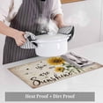 thumbnail image 4 of Placemats for Dinning Table Set of 12, Yellow Sunflower Summer Vintage Flower Bee Sunshine Burlap Kitchen Place Mats Waterproof Cloth Table Mats, Indoor Outdoor Placemats Easy Clean Dinner Decor, 4 of 8