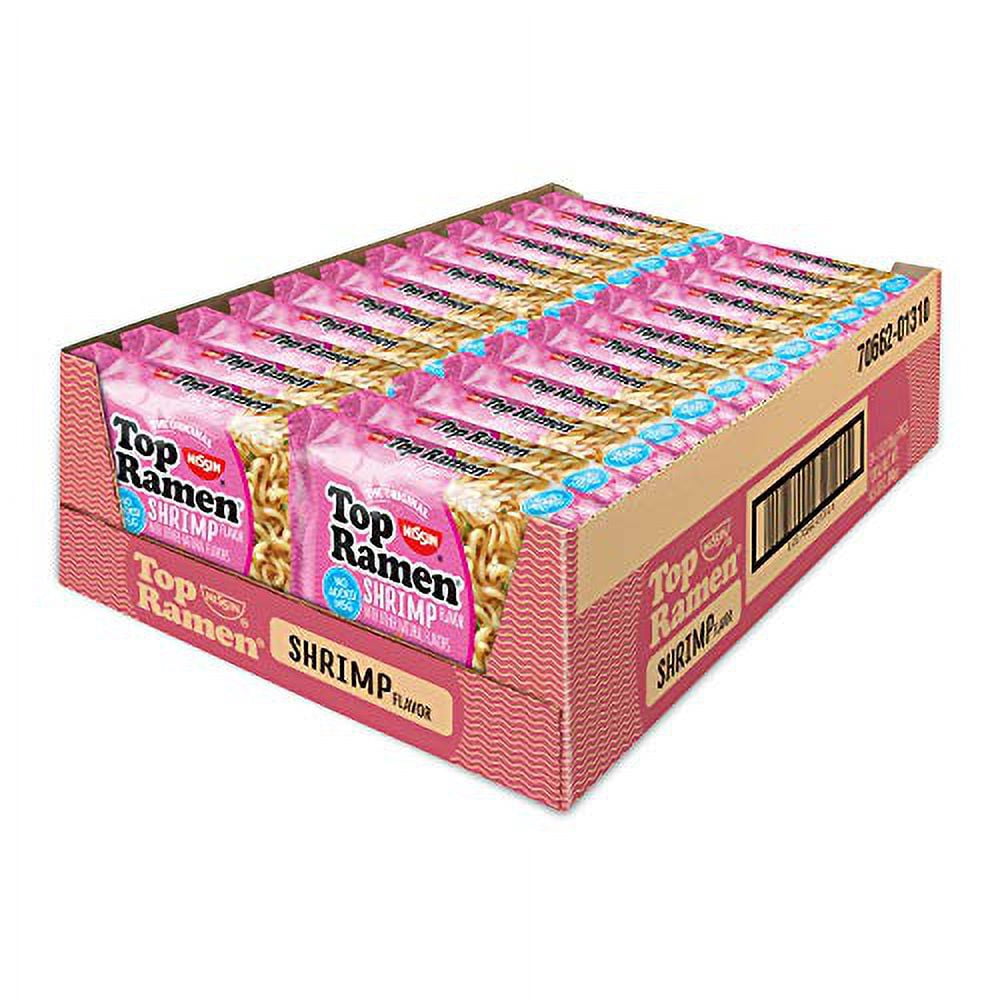 Nissin Top Ramen, Shrimp Flavor, The Original Instant Ramen,3 Ounce (Pack of 24)