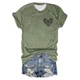 thumbnail image 4 of Gbsyewxs Shirts For Women Crew Neck Short Sleeve Letter Heart Print Casual Summer Womens T Shirt Army Green, 4 of 4