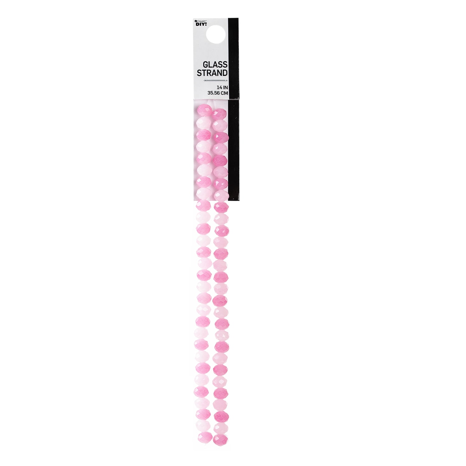 (2 pack) Cousin DIY 2-Strand Pink Mix 8mm Glass Rondelle Beads, 14 in, 58 Piece, Adult