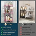 thumbnail image 2 of MEC Corner Shower Caddy Standing - 3-Tier Stainless Steel Shower Organizer with Soap Holder and 4 Hooks, Large Capacity Corner Shelf Stand for Bathroom, Rest Room, Pink, 2 of 14