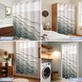 thumbnail image 5 of No Hook Shower Curtain, Grey Coastal Waves Shower Curtains for Bathroom with See Through Top Window, Abstract Summer Ocean Vintage Modern Art Waterproof & Washable Bath Curtain 66"x72", 5 of 5