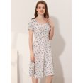 thumbnail image 2 of INSPIRE CHIC Robe d'Été Décontractée à Manches Courtes pour Femmes, à Volants, Imprimé Cerise, Ligne A, Floral, Rose Clair, TG, 2 of 5