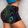 thumbnail image 4 of Pofeuu Rainbow Glitter Print Workout Shorts for Women Scrunch Butt Lifting High Waisted Yoga Gym Seamless Booty Biker Shorts-XX-Large, 4 of 8