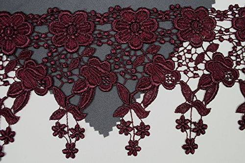 Altotux 4.5 12 Color Dangling Embroidered Floral Venice Lace Trim Guipure By Yd Black 