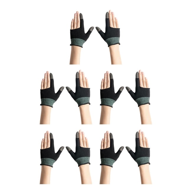 ZLight 1 Pair Gaming Fingertip Gloves Sweatproof Anti-skid Breathable Fingertips Sleeves Mobile Phone Touch Screen Game 5Set